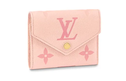 LOUIS VUITTON Cow Leather Wallet Women's Gradient Pink