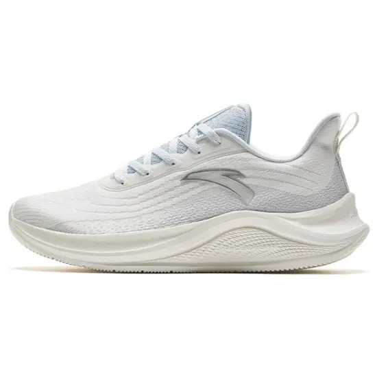 ANTA Running Shoes Women's Low-Top Ivory White/Light Mist Gray