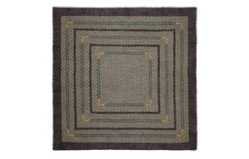 GUCCI Gg Patterned Frayed Trim Scarf