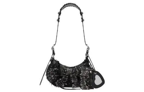 Balenciaga Le Cagole Lambskin Handbag, Shoulder Bag Mini Women's Black