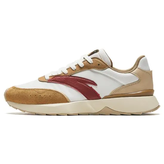ANTA Casual Shoes Men Low-Top White Brown/Red