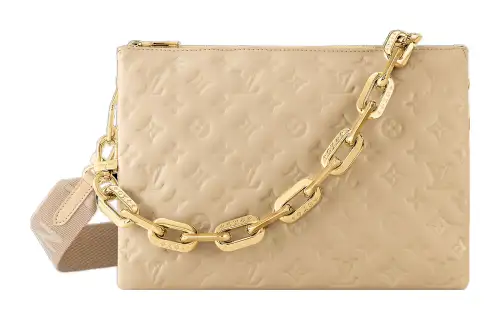 LOUIS VUITTON Sheepskin Shoulder Bag, Crossbody Bag Medium Women's Light Umber