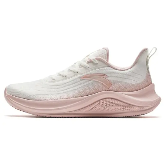 ANTA Running Shoes Women's Low-Top Ivory White With Glow Pink