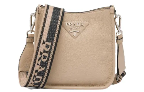 PRADA Leather Crossbody Bag, Shoulder Bag Mini Women's Sand