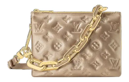 LOUIS VUITTON Sheepskin Shoulder Bag, Crossbody Bag Small Women's Light Gold