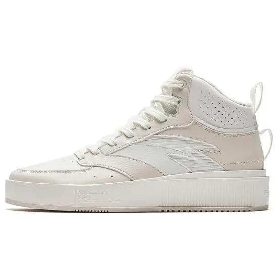ANTA Milk Lid 2 Skateboard Shoes Women's Mid-Top White Gray