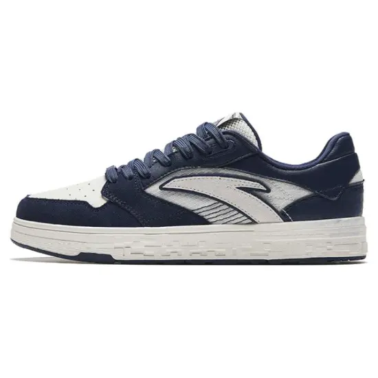 Anta Slip-Resistant Cushioning Low-Top Skateboard Shoes Men's White Blue