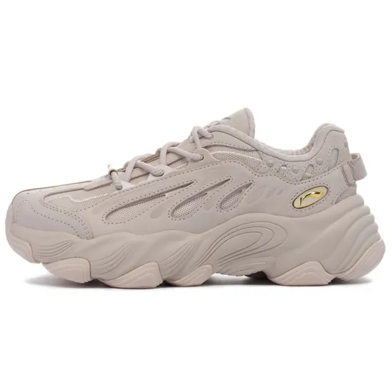 LI-NING 1990 Anti-Slip Wear-Resistant Low-Top Sports Casual Shoes Women's Light Gray Pink