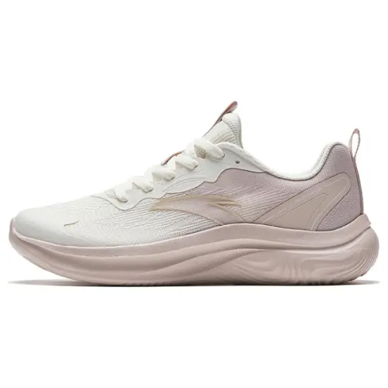 Anta Lingyun Anti-Slip Wear-Resistant Low-Top Running Shoes Women's Ivory White Powder