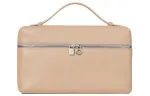 Loro Piana ExtraPocket Leather Makeup Bag Small Square Bag Handbag, Shoulder Bag Regular Women's Pink Sand