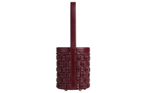 Bottega Veneta Calfskin Bucket Bag, Handbag, Shoulder Bag Women's Burgundy