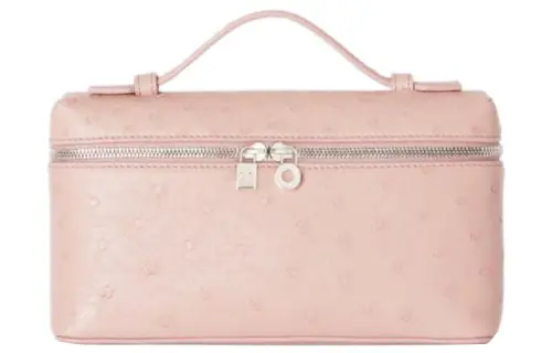 Loro Piana ExtraPocket Ostrich Leather Makeup Bag Small Square Bag Handbag, Shoulder Bag Regular Women's