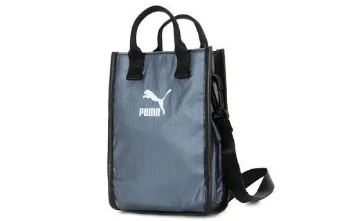 PUMA Fabric Shoulder Bag, Handbag Small Unisex Denim Blue