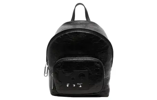 OFF WHITE Leather Backpack Regular Women's Black