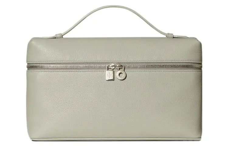 Loro Piana ExtraPocket Leather Makeup Bag Small Square Bag One Shoulder Handbag Regular Women's Eucalyptus/Light Green