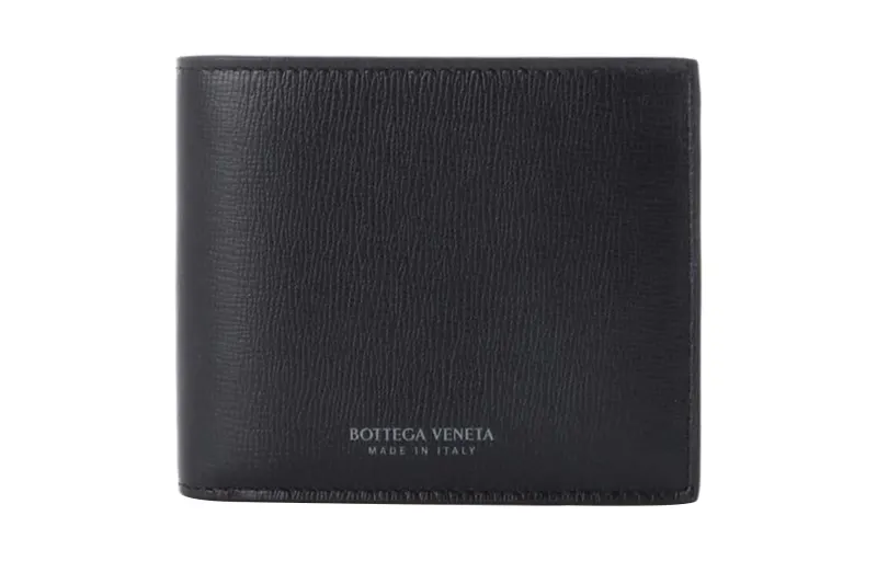 Bottega Veneta Men's Leather Half Wallet Black