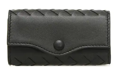Bottega Veneta Leather Coin Purse Key Pouch Men's Black