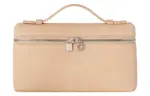 Loro Piana ExtraPocket Leather Makeup Bag Small Square Bag Handbag, Shoulder Bag Regular Women's Pink Sand