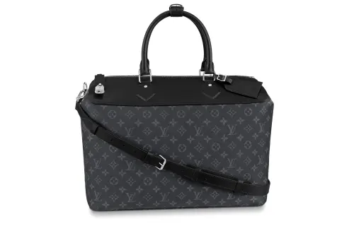 LOUIS VUITTON Greenwich Cow Leather Handbag Large Unisex Black