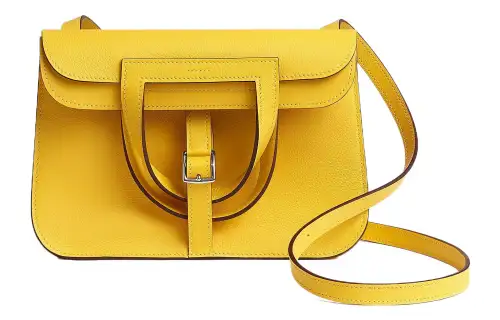 HERMES Halzan Evercolor Calfskin Handbag, Shoulder Bag, Crossbody Bag Regular Women's 9O Jaune De Naples Yellow