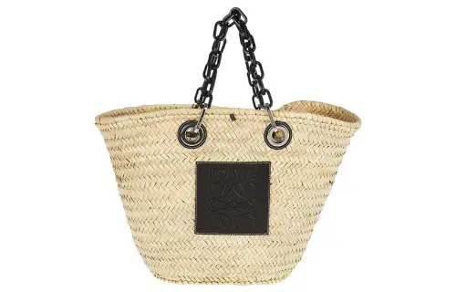 LOEWE Palm Leaf With Cow Leather One Shoulder Handbag Regular Women's Light Coffee/Black