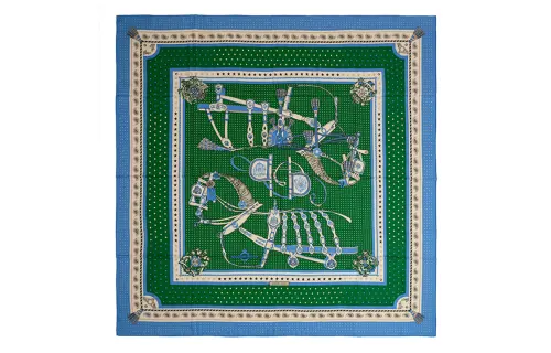 HERMES Silk Scarves Women's Green