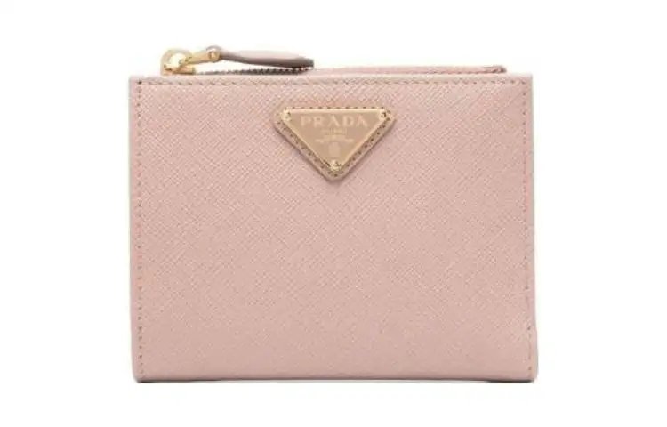 PRADA Grain Leather Wallet Women's Pink