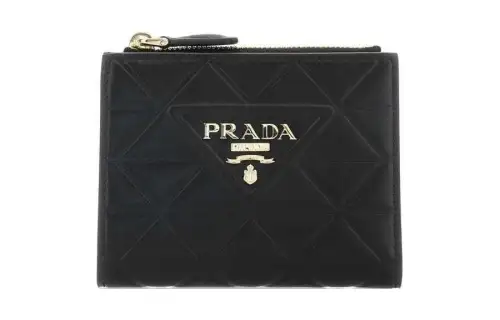 PRADA Leather Wallet Women's Black