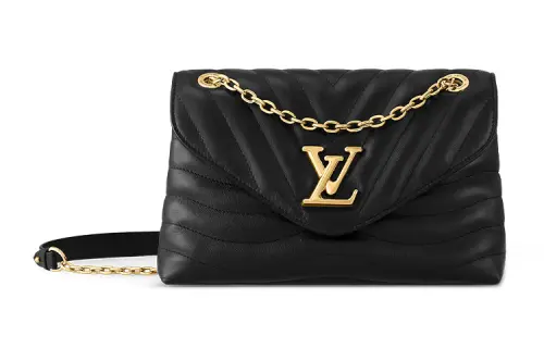 LOUIS VUITTON New Wave Cow Leather Shoulder Bag, Crossbody Bag Large Women's Black