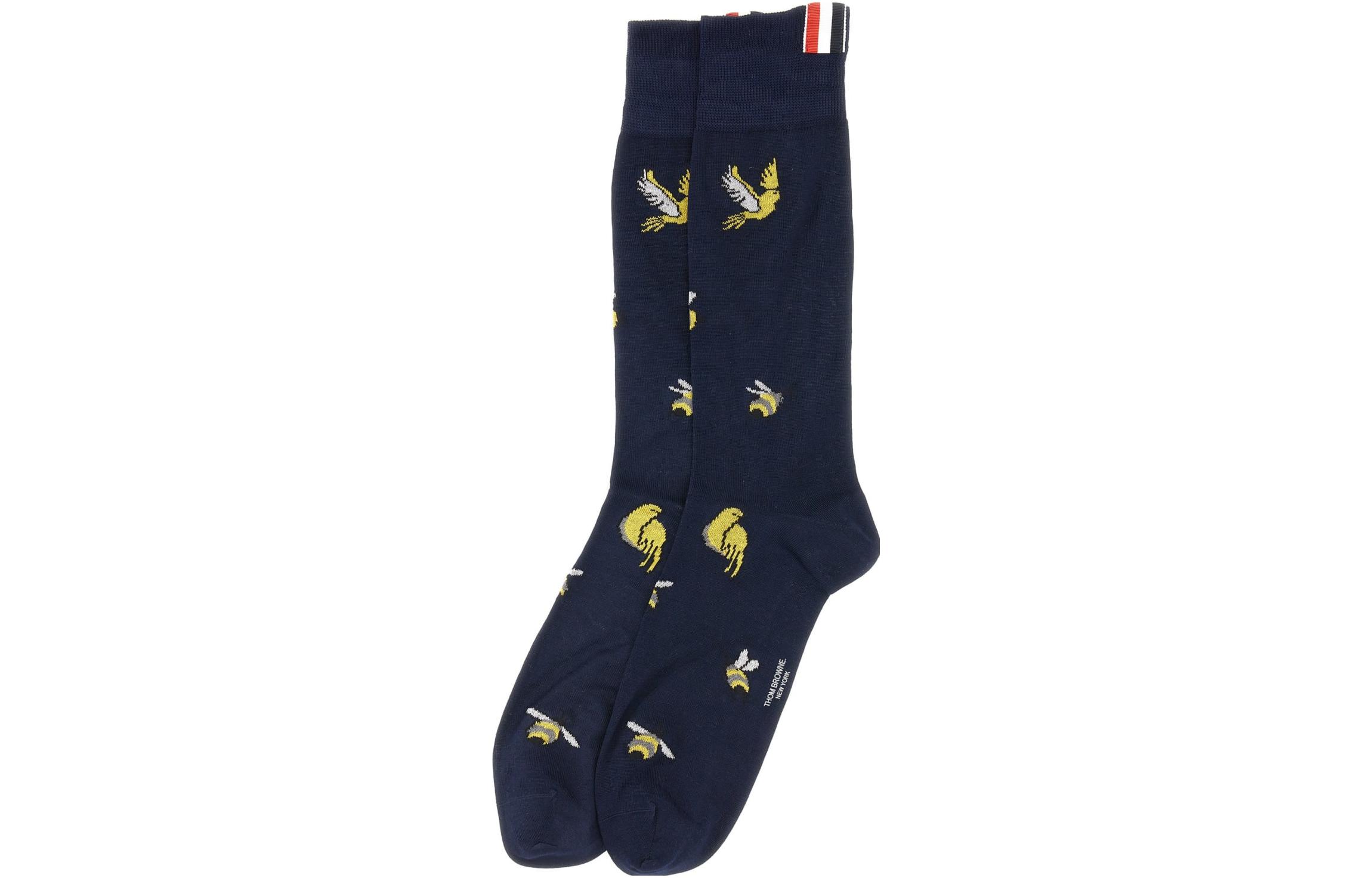 THOM BROWNE· Knee High Socks Men's 1 Pack Marine Blue