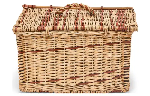 LOEWE Wicker With Leather Storage Box Women's Natural/Tan
