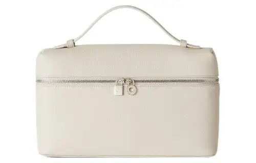 Loro Piana ExtraPocket Leather Makeup Bag Small Square Bag Handbag, Shoulder Bag Regular Women's Light Lime White