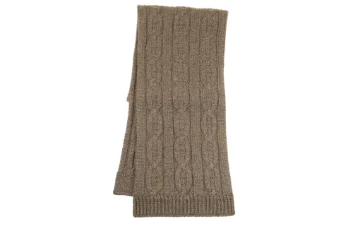 HERMES Chaine D'Ancre Knit Scarves Women's Khaki