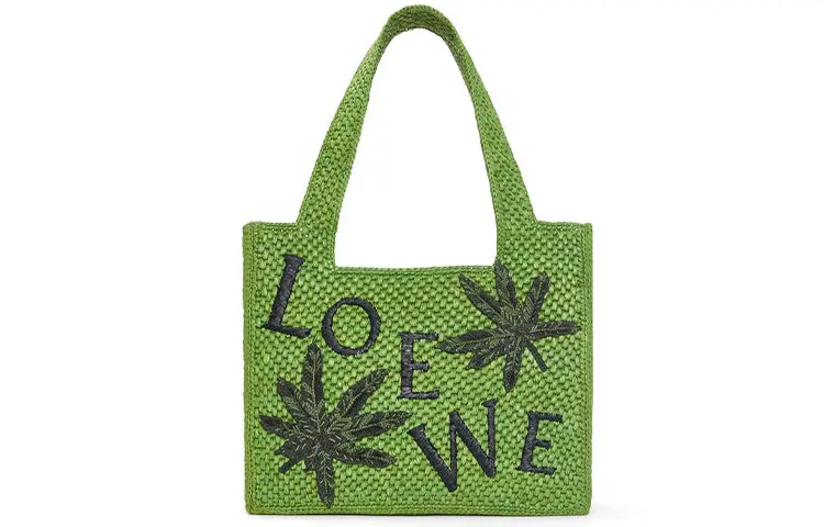 LOEWE Raffia Tote Bag, Shopping Bag, Shoulder Bag, Crossbody Bag, Handbag Medium Women's Green