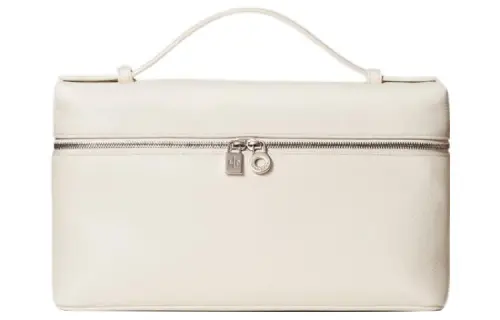 Loro Piana ExtraPocket Leather Makeup Bag Small Square Bag One Shoulder Handbag Regular Women's Soft White