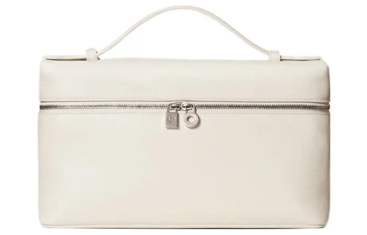 Loro Piana ExtraPocket Leather Makeup Bag Small Square Bag One Shoulder Handbag Regular Women's Soft White