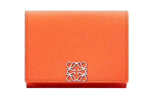LOEWE Anagram Pebble Texture Cow Leather Wallet Women's Orange