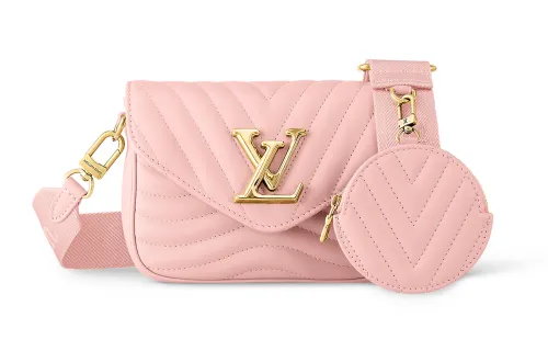 LOUIS VUITTON New Wave Quilting Cow Leather Shoulder Bag, Crossbody Bag Regular Women's Pink