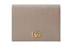 GUCCI Leather Wallet Women's Beige