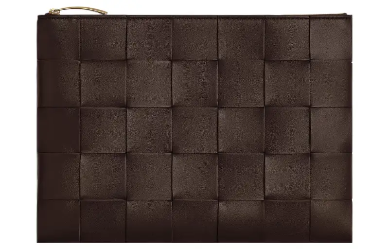 Bottega Veneta Leather Clutch Medium Women's Brown