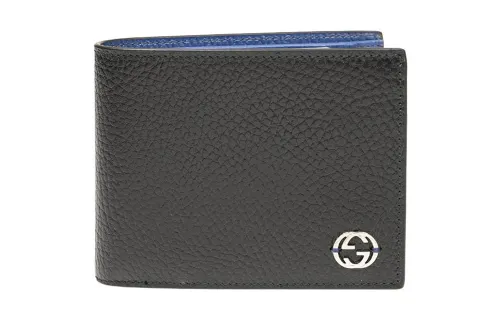 GUCCI Interlocked Gg Bifold Wallet Black/Blue