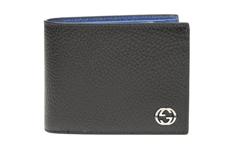 GUCCI Interlocked Gg Bifold Wallet Black/Blue