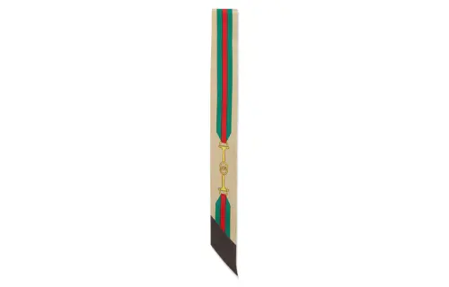 GUCCI Web Horsebit Printed Neck Bow