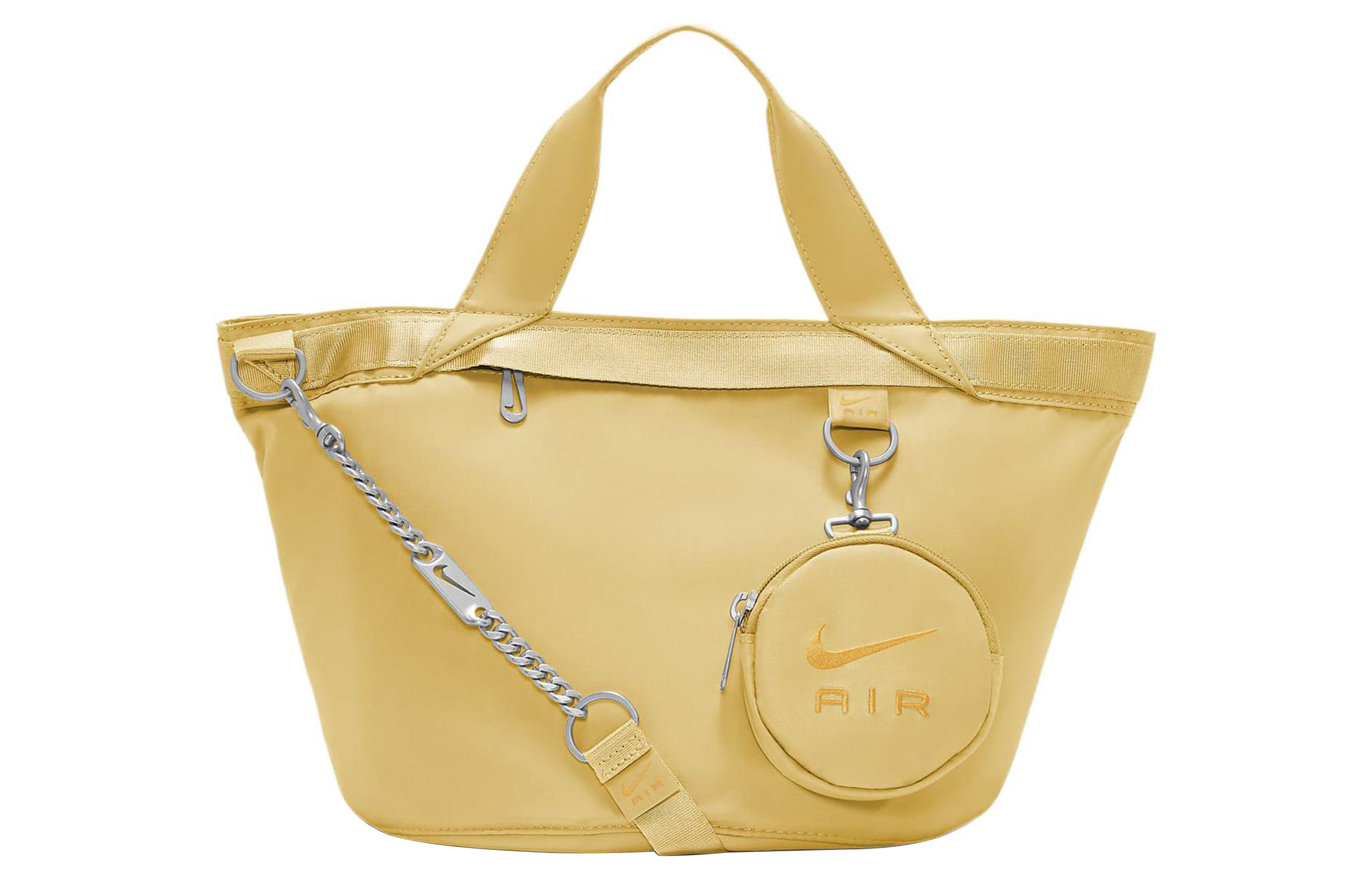 Nike Polyester Tote Bag, Shopping Bag, Portable Crossbody Bag, Shoulder Bag Regular Unisex Yellow