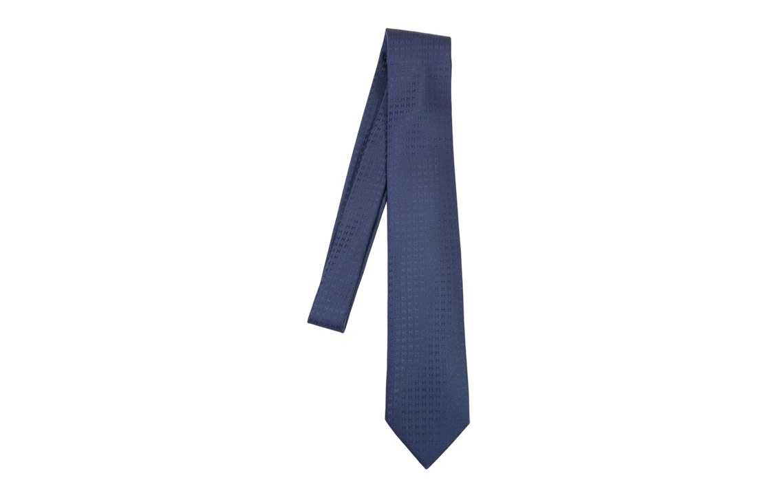 HERMES H Jacquard Ties Men's Blue