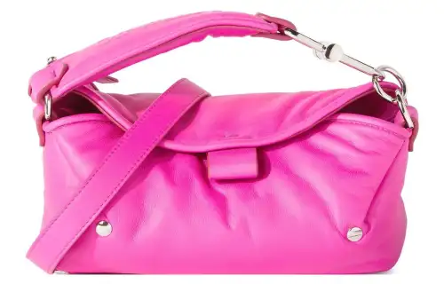 OFF WHITE Leather One Shoulder Handbag Women's Fuchsia