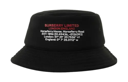 Burberry Location Print Cotton Bucket Hat