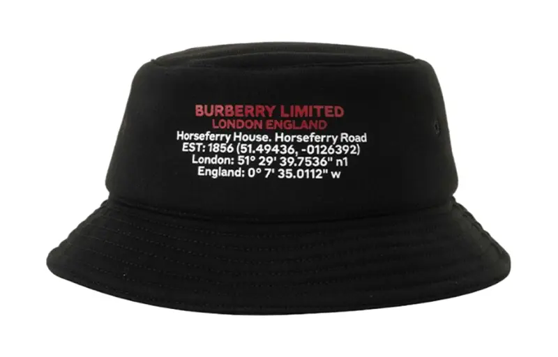 Burberry Location Print Cotton Bucket Hat