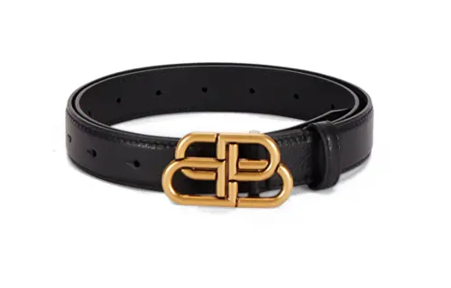 Balenciaga Leather Belts Women's Black