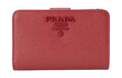 PRADA Cow Leather Wallet Regular Women's Red